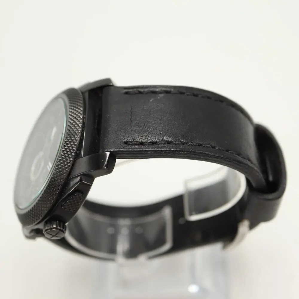 Fossil Machine Chronograph Mens Black 45mm Watch Leather FS4487 w New Battery